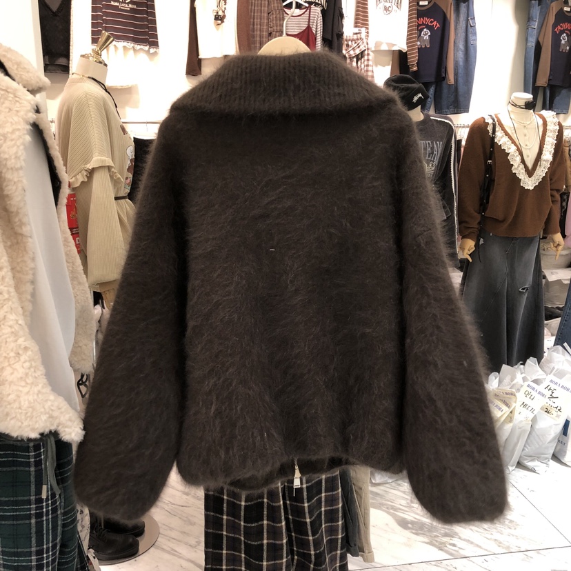 ROMANTIC NEWYORK韓國直郵26秋冬毛絨翻領拉鏈夾克拉鏈開合大ROMANTIC NEWYORK夾克