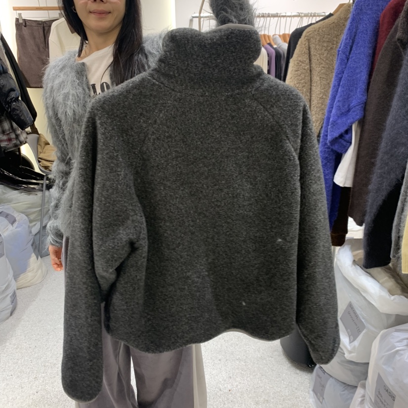 OASISSEOUL韓國代購26秋冬立領寬松搖粒絨夾克插肩袖口袋立領OASISSEOUL夾克