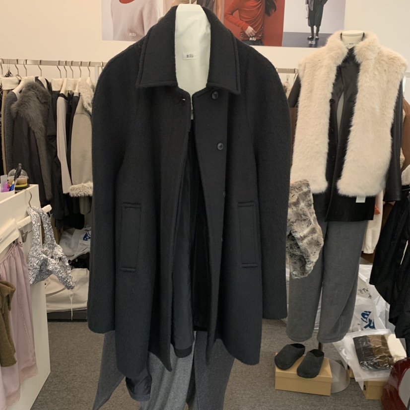 SALONDEMAG韓國直郵26秋冬翻領直筒短款毛呢大衣短款大衣翻領SALONDEMAG短款大衣圖色2