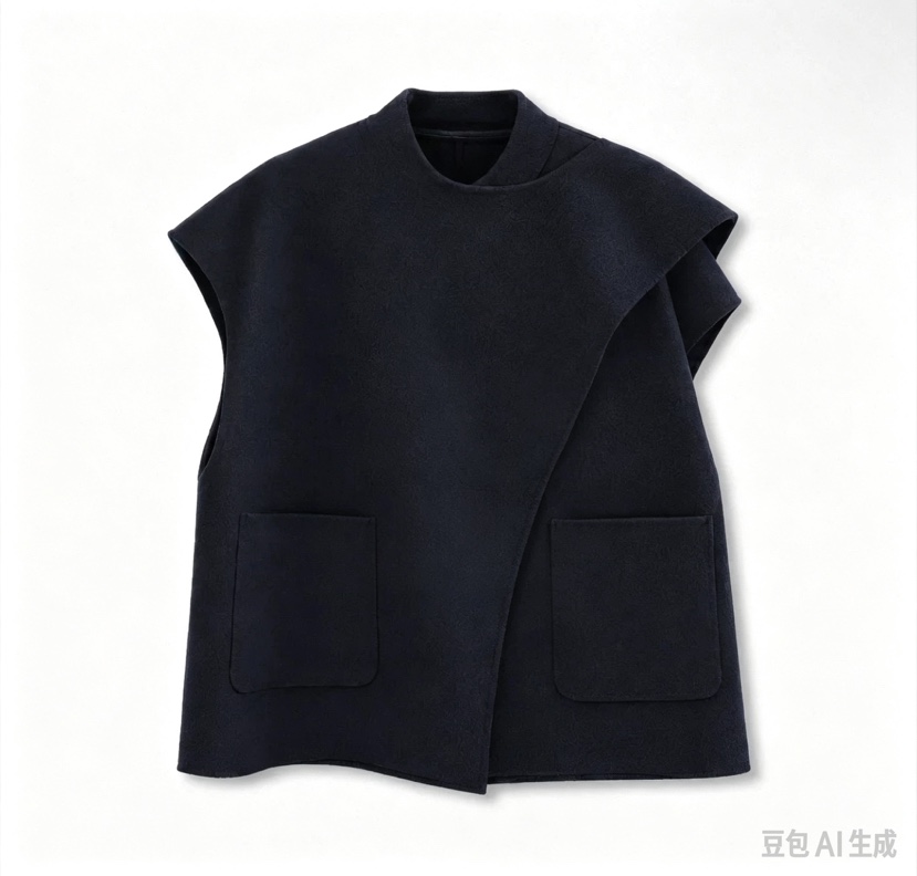 A.b/AUTUMN BEIGE東大門實拍26秋冬不對稱立領毛呢馬甲不對稱A.b/AUTUMN BEIGE馬甲圖色2