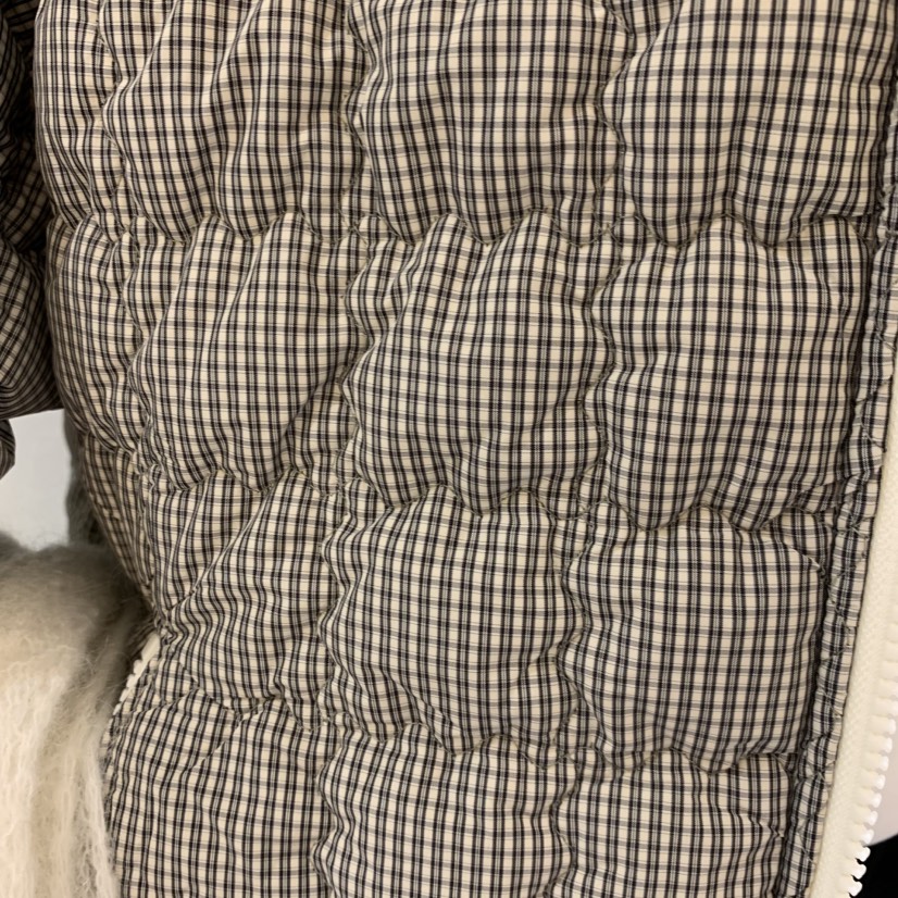 A.SOME東大門實拍26秋冬短款格紋絎縫棉服短款棉服羽絨服口袋A.SOME短款棉服