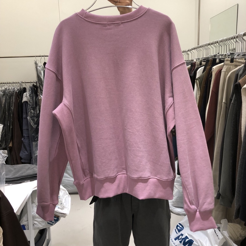 BANY ANCO東大門實拍26秋冬加絨圓領落肩衛衣加絨落肩BANY ANCO衛衣