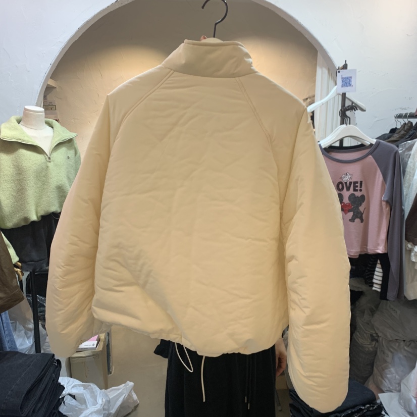OZ.ounce韓國直郵26秋冬立領抽繩棉服短款棉服可調節羽絨服單OZ.ounce短款棉服