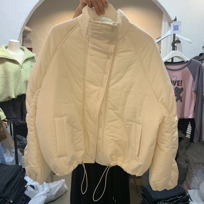 OZ.ounce韓國直郵26秋冬立領抽繩棉服短款棉服可調節羽絨服單OZ.ounce短款棉服圖色2