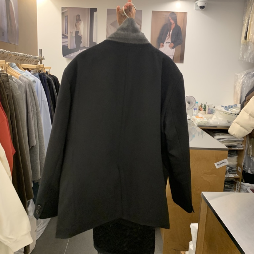 BLAIR seoul東大門實拍26秋冬短款夾棉大衣短款大衣西裝翻領單BLAIR seoul短款大衣