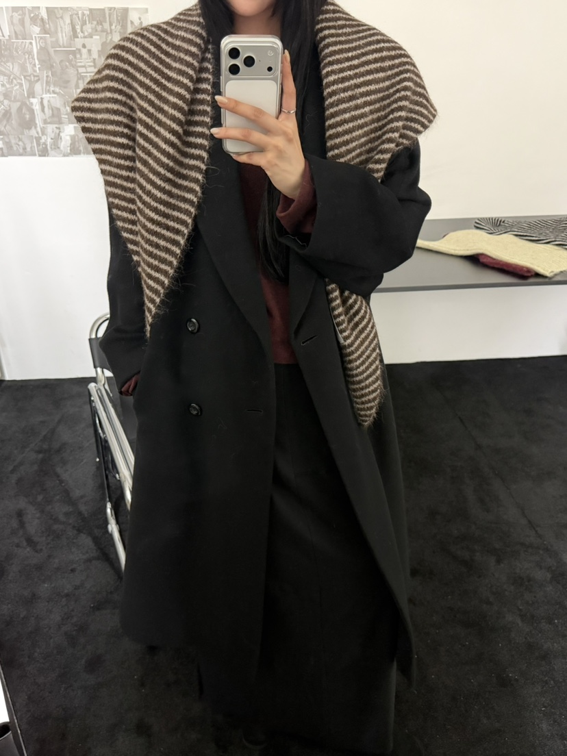 VISUAL SPACE/PAGE92/FLEISCHER東大門代購26秋冬三角條紋羊毛VISUAL SPACE/PAGE92/FLEISCHER圍巾/披肩