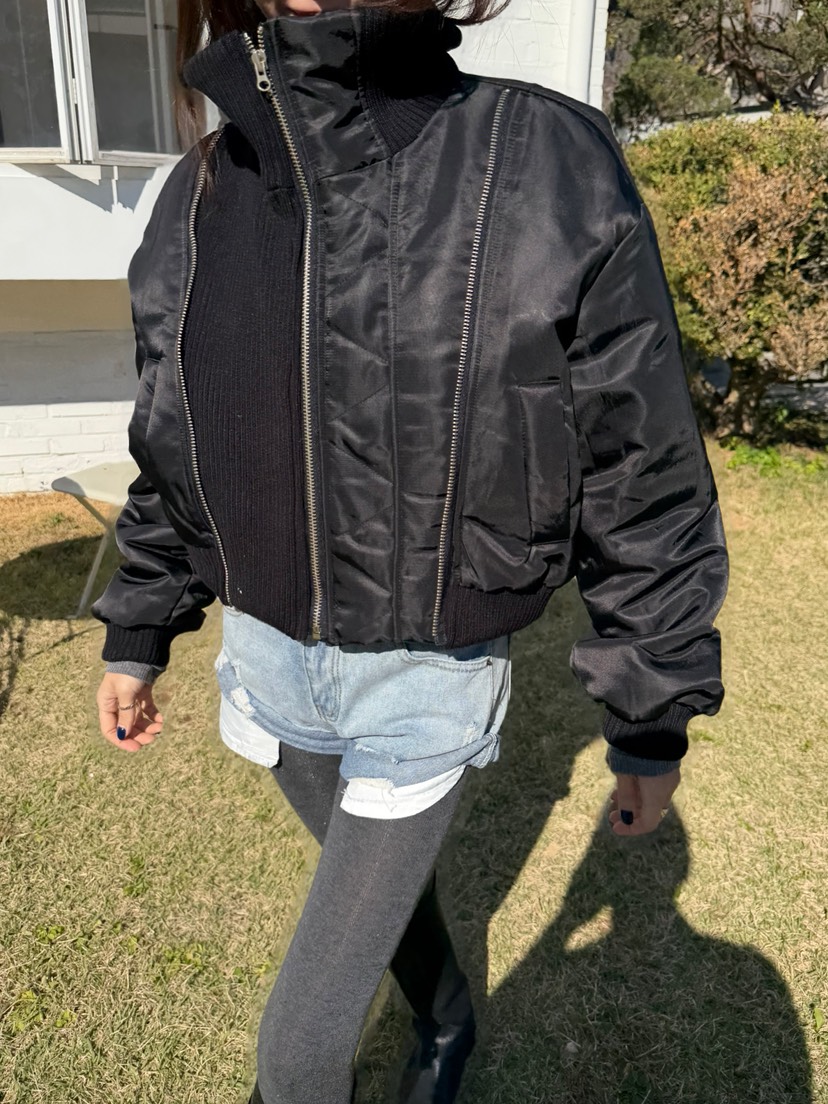 SOLAR東大門直郵26秋冬短款立領MAX夾克立領短款絎縫羅紋SOLAR夾克圖色3