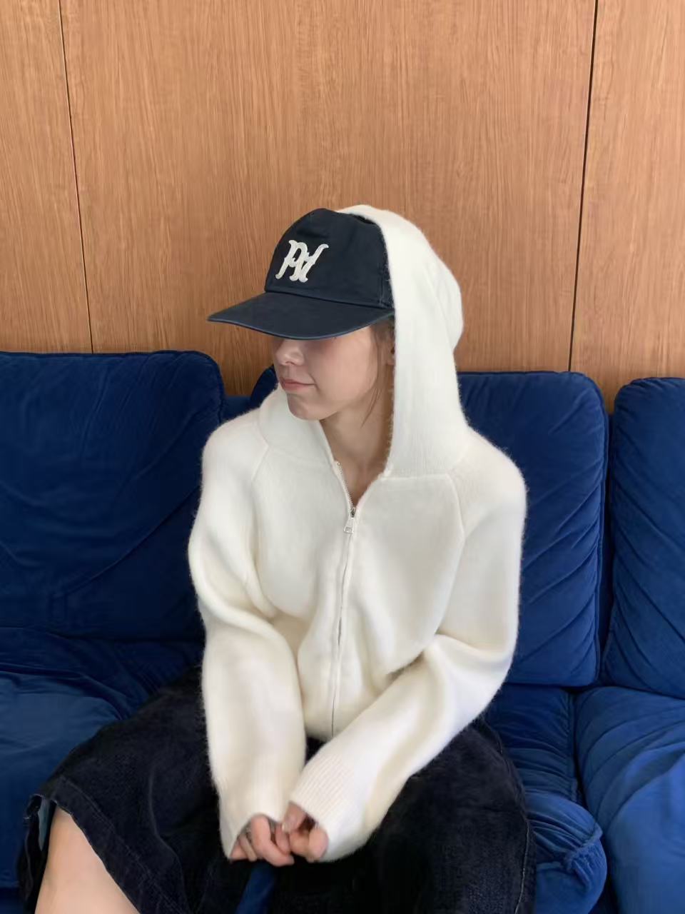 NEUF-2件起訂東大門實拍26秋冬連帽針織開衫針織衫拉鏈開合安NEUF-2件起訂針織衫