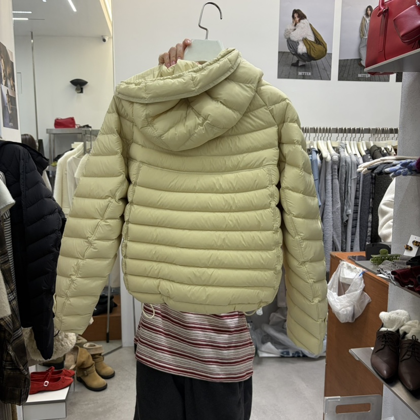 BETTER-A東大門代購26秋冬短款連帽鴨絨服短款羽絨服羽絨服抽BETTER-A短款羽絨服