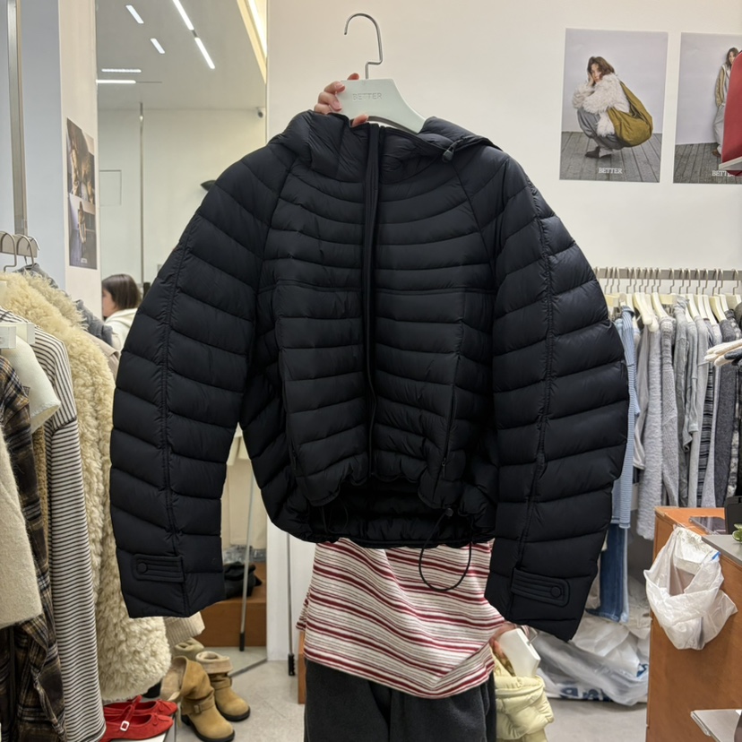BETTER-A東大門代購26秋冬短款連帽鴨絨服短款羽絨服羽絨服抽BETTER-A短款羽絨服圖色2