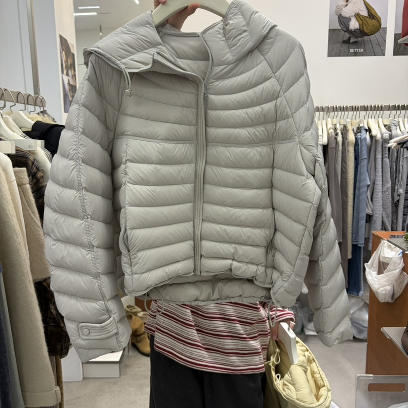 BETTER-A東大門代購26秋冬短款連帽鴨絨服短款羽絨服羽絨服抽BETTER-A短款羽絨服圖色3