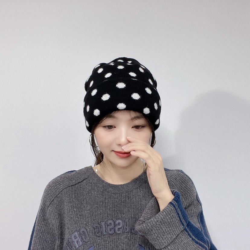 LOVELY HAT東大門直郵26秋冬軟頂波點針織帽帽子LOVELY HAT帽子