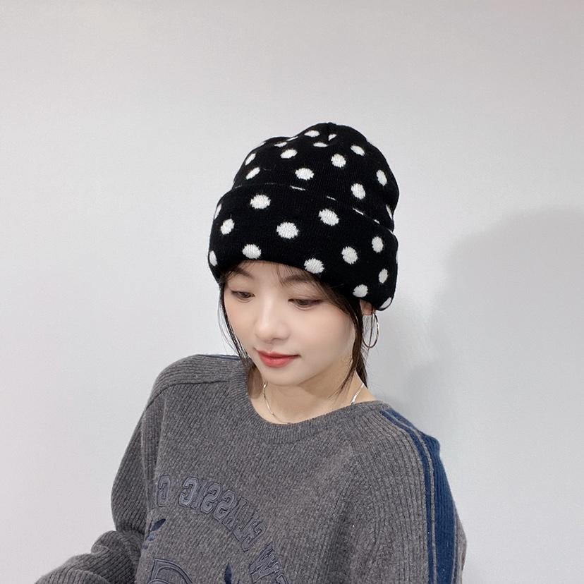 LOVELY HAT東大門直郵26秋冬軟頂波點針織帽帽子LOVELY HAT帽子