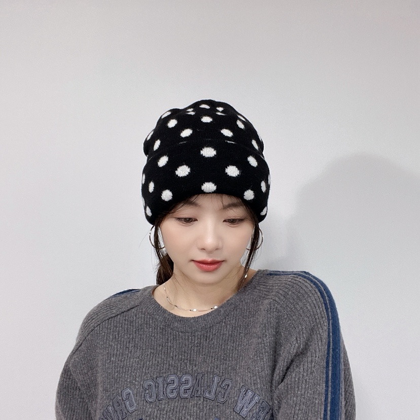 LOVELY HAT東大門直郵26秋冬軟頂波點針織帽帽子LOVELY HAT帽子