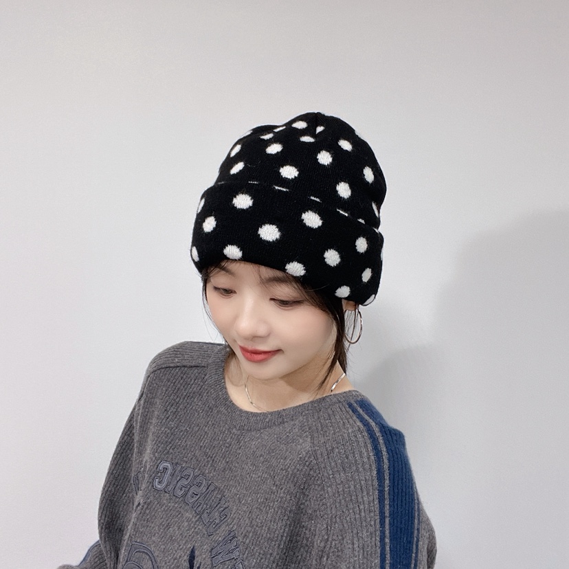 LOVELY HAT東大門直郵26秋冬軟頂波點針織帽帽子LOVELY HAT帽子