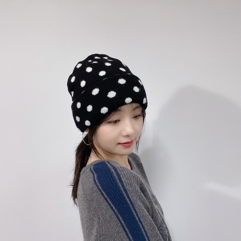 LOVELY HAT東大門直郵26秋冬軟頂波點針織帽帽子LOVELY HAT帽子
