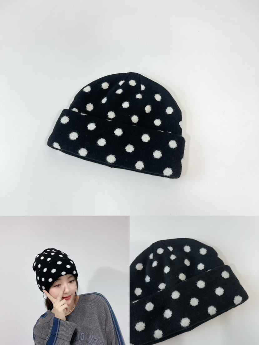 LOVELY HAT東大門直郵26秋冬軟頂波點針織帽帽子LOVELY HAT帽子