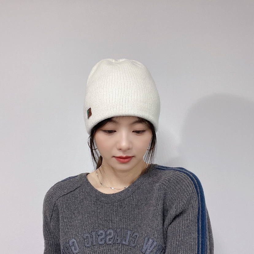 LOVELY HAT韓國直郵26秋冬側邊標飾針織冷帽帽子LOVELY HAT帽子