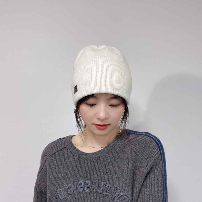 LOVELY HAT韓國直郵26秋冬側邊標飾針織冷帽帽子LOVELY HAT帽子