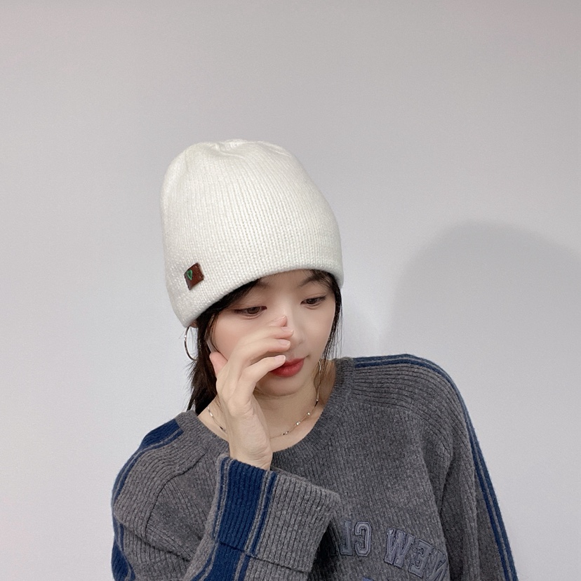 LOVELY HAT韓國直郵26秋冬側邊標飾針織冷帽帽子LOVELY HAT帽子