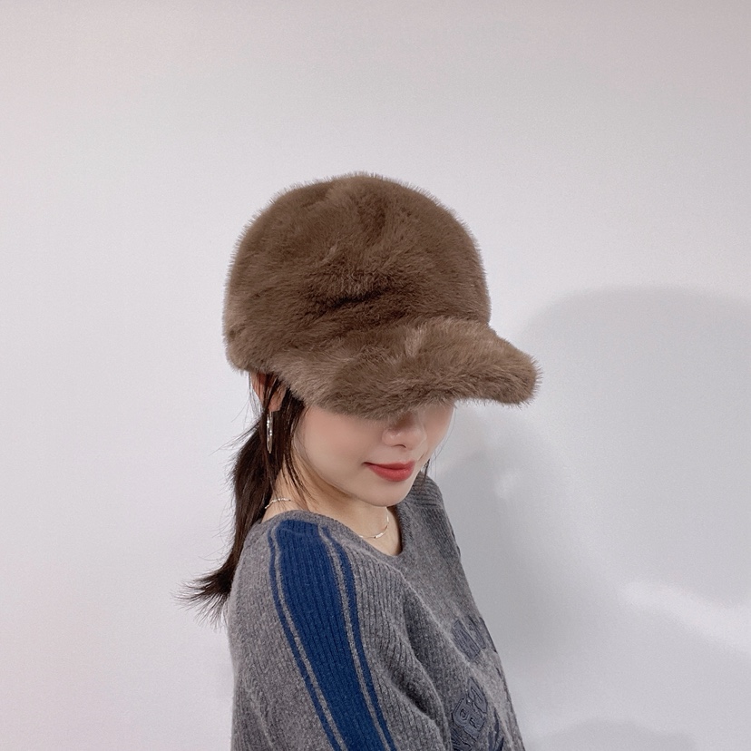 LOVELY HAT韓國直郵26秋冬毛絨鴨嘴帽 秋冬保暖帽帽子毛絨LOVELY HAT帽子