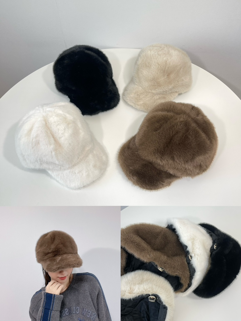LOVELY HAT韓國直郵26秋冬毛絨鴨嘴帽 秋冬保暖帽帽子毛絨LOVELY HAT帽子