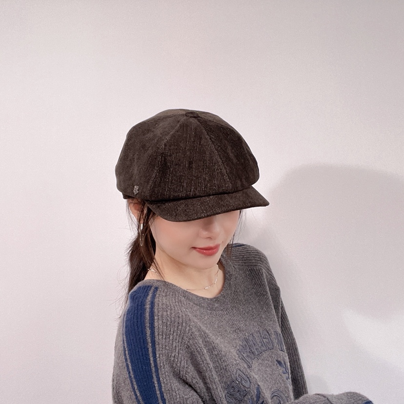LOVELY HAT東大門代購26秋冬復古燈芯絨八角帽帽子LOVELY HAT帽子