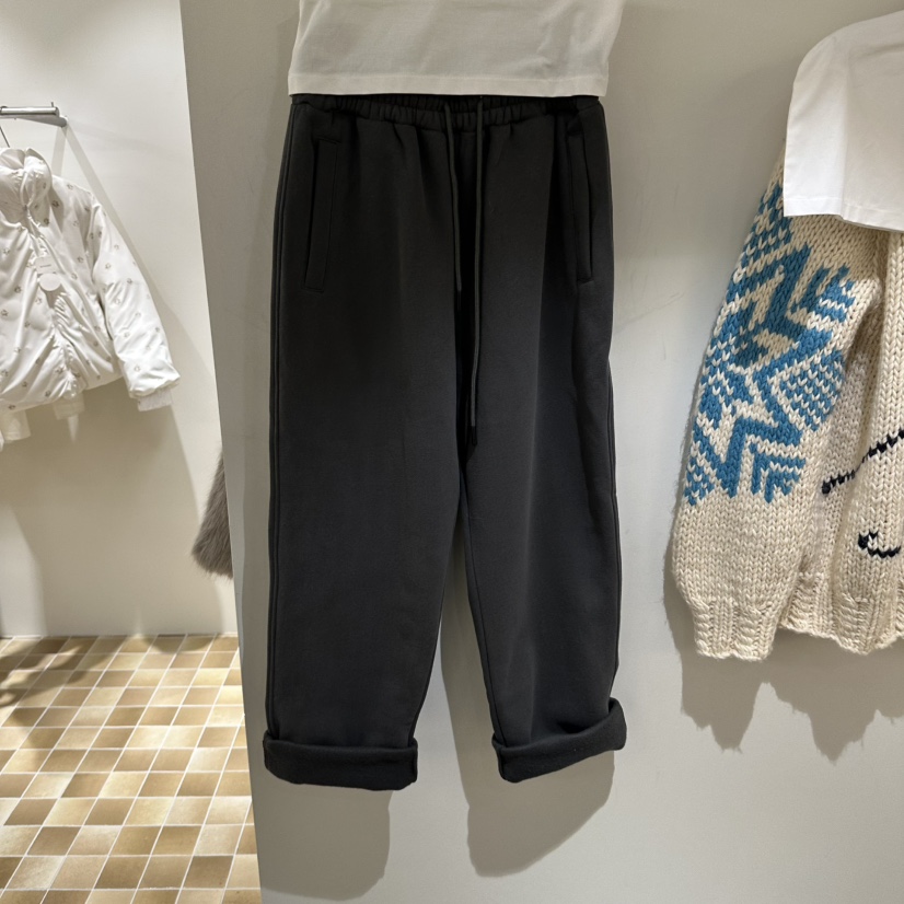 MYNAMEIS/AIME HOPE MAKE韓國直郵26秋冬加絨闊腿衛褲休閑褲加MYNAMEIS/AIME HOPE MAKE休閑褲圖色3墨色