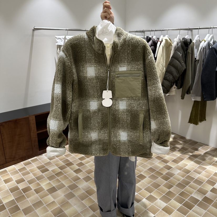 MYNAMEIS/AIME HOPE MAKE東大門實拍26秋冬立領格紋搖粒絨夾克MYNAMEIS/AIME HOPE MAKE夾克圖色1