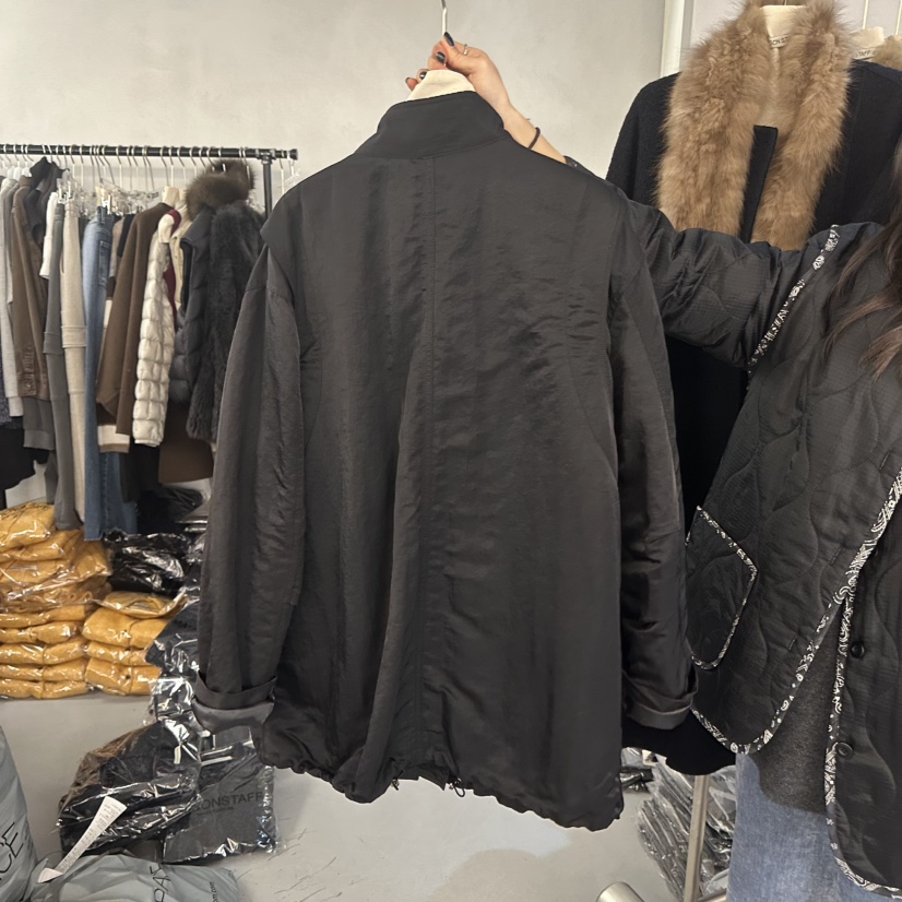 MAISONSTAFF韓國代購26秋冬工裝立領棉服短款棉服jp棉口袋立領MAISONSTAFF短款棉服