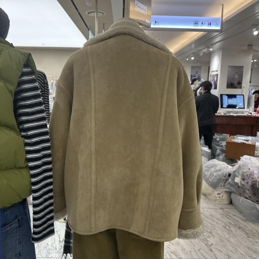 REPELLER東大門代購26秋冬寬松翻領短款皮毛大衣短款大衣大翻REPELLER短款大衣