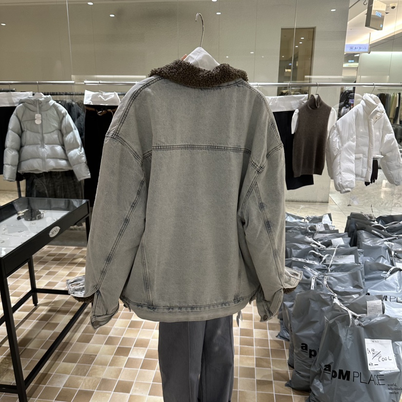 MYNAMEIS/AIME HOPE MAKE韓國代購26秋冬毛領牛仔夾克毛絨翻領MYNAMEIS/AIME HOPE MAKE夾克