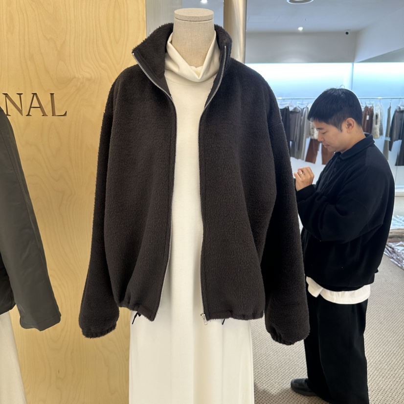 ARTISANAL韓國直郵26秋冬立領拉鏈搖粒絨夾克立領抽繩落肩寬松ARTISANAL夾克圖色2
