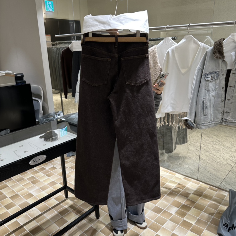 MYNAMEIS/AIME HOPE MAKE東大門代購26秋冬磨毛水洗闊腿休閑褲MYNAMEIS/AIME HOPE MAKE休閑褲