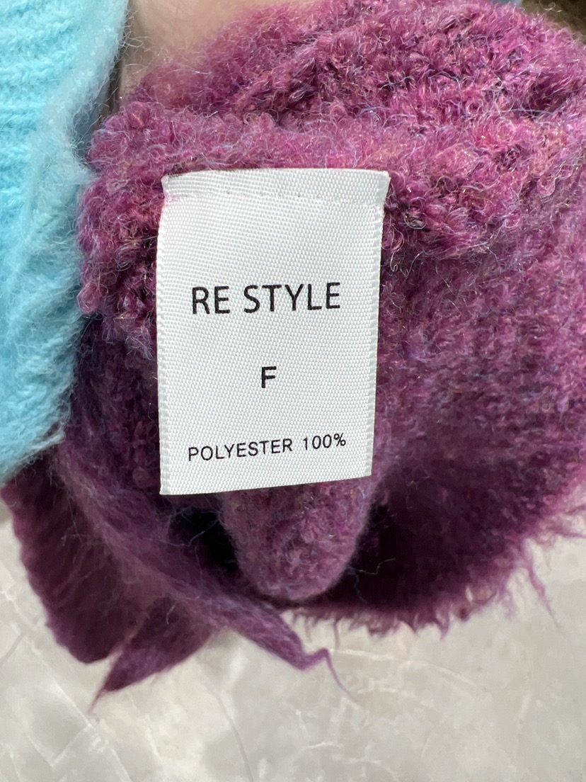 RE STYLE東大門代購26秋冬慵懶毛絨V領開衫單排扣V領落肩寬松RE STYLE開衫