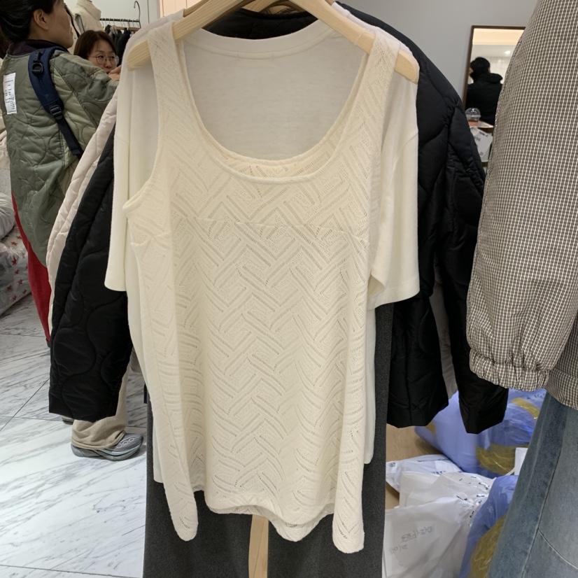 HOUSE OF/DE MERRY東大門實拍26秋冬鏤空針織背心吊帶人字紋無HOUSE OF/DE MERRY吊帶/背心圖色1