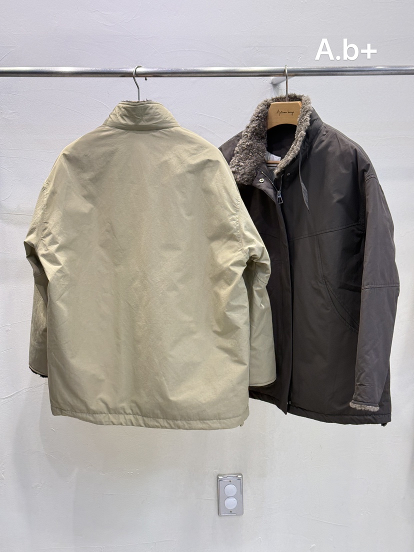 A.b+/AUTUMN BEIGE東大門實拍26秋冬毛領拼接抽繩夾克口袋毛絨A.b+/AUTUMN BEIGE夾克