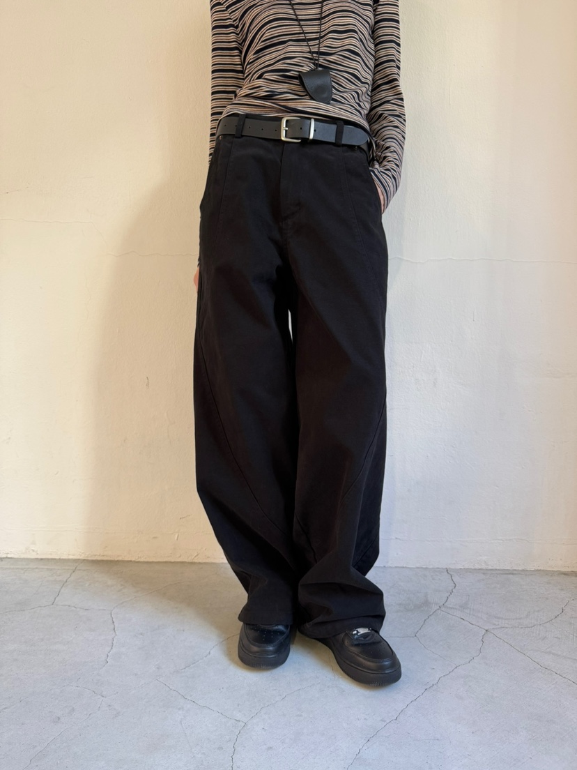 LIM LIM LIM東大門實拍26秋冬拼接設計休閑長褲休閑褲直筒寬松LIM LIM LIM休閑褲圖色2黑色