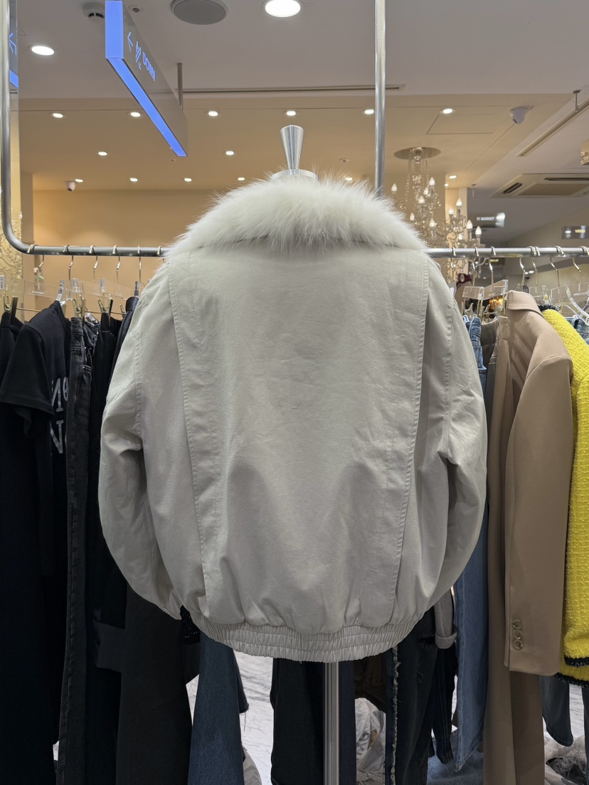 Work_shop東大門直郵26秋冬短款毛領羽絨兩面穿外套短款羽絨服Work_shop短款羽絨服