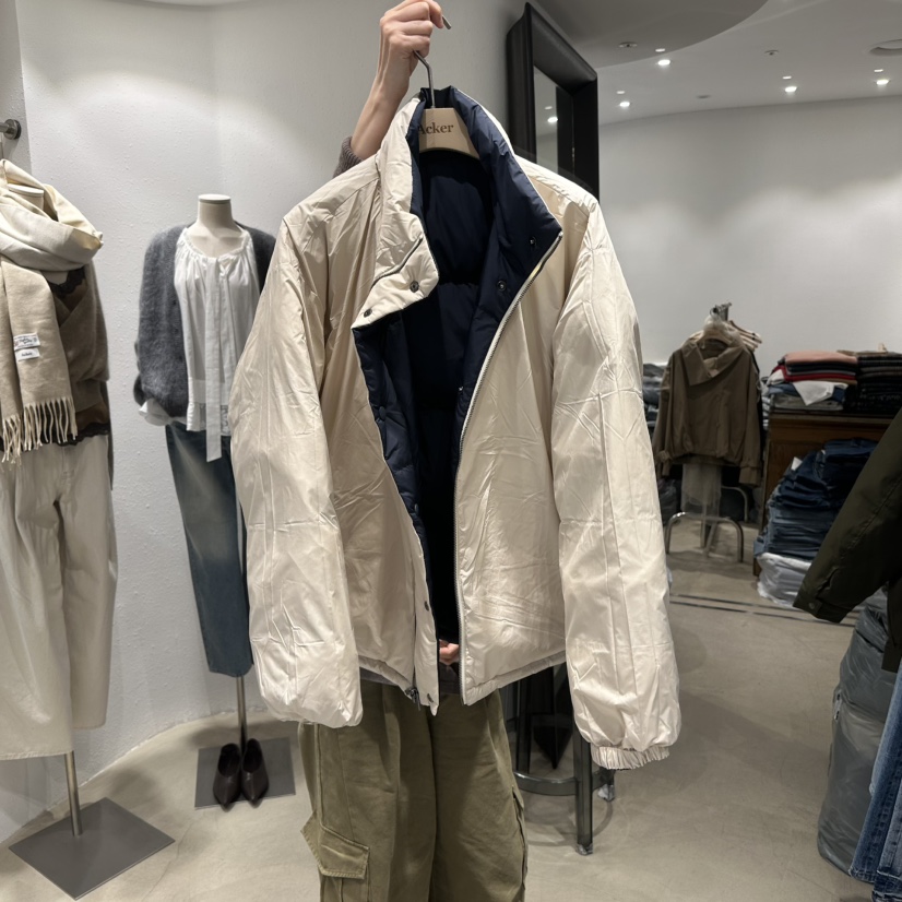 Acker韓國直郵26秋冬立領短款鵝絨羽絨服短款羽絨服兩面穿鵝絨Acker短款羽絨服