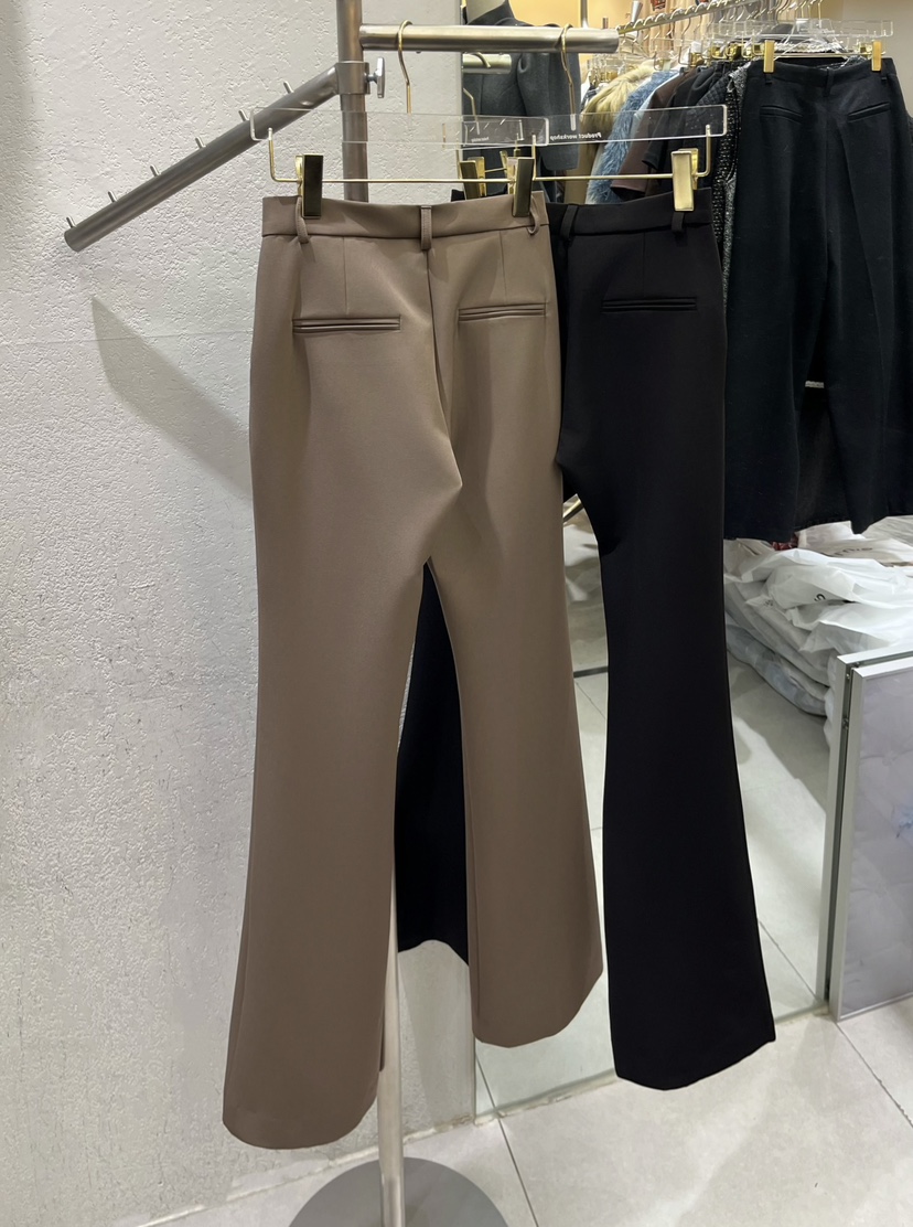 Work_shop東大門代購26秋冬高腰微喇休閑褲口袋高腰Work_shop休閑褲