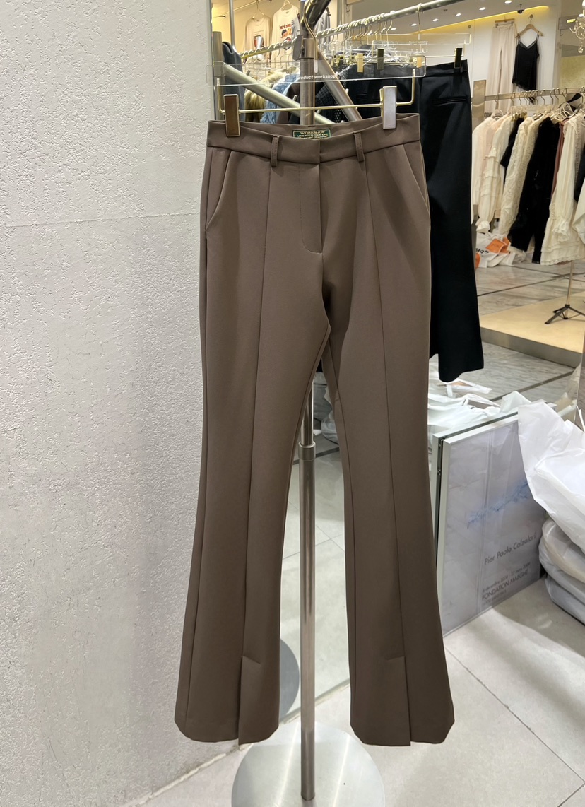 Work_shop東大門代購26秋冬高腰微喇休閑褲口袋高腰Work_shop休閑褲圖色1