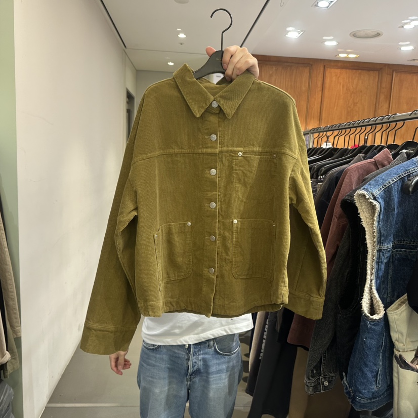 GARMENT東大門實拍26秋冬燈芯絨短款夾克落肩翻領GARMENT夾克圖色2