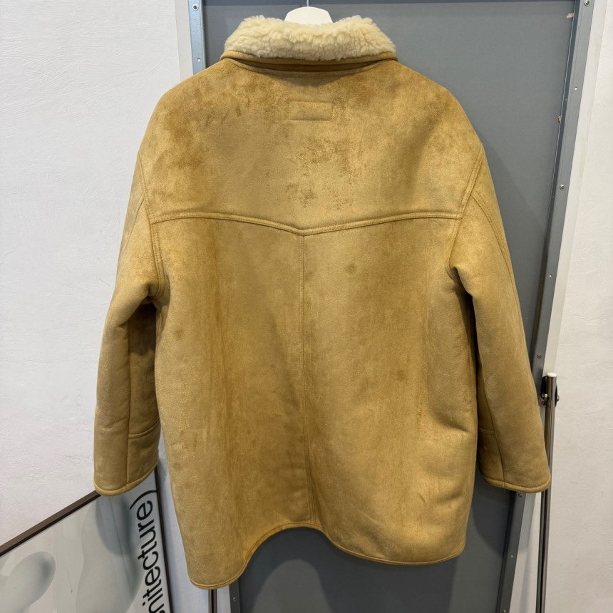 LIGHT AND SALT東大門代購26秋冬麂皮絨拼接毛絨夾克單排扣口LIGHT AND SALT夾克
