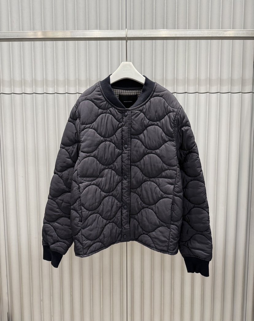 NCODE東大門代購26秋冬波浪絎縫棒球領棉服短款棉服按扣絎縫羅NCODE短款棉服圖色2