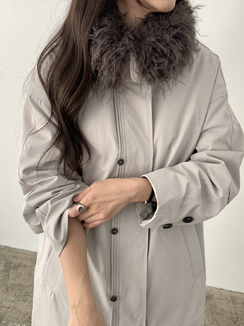 PIN-UP韓國代購女士新款真品時尚人氣熱賣推薦長款棉服翻領PIN-UP長款棉服