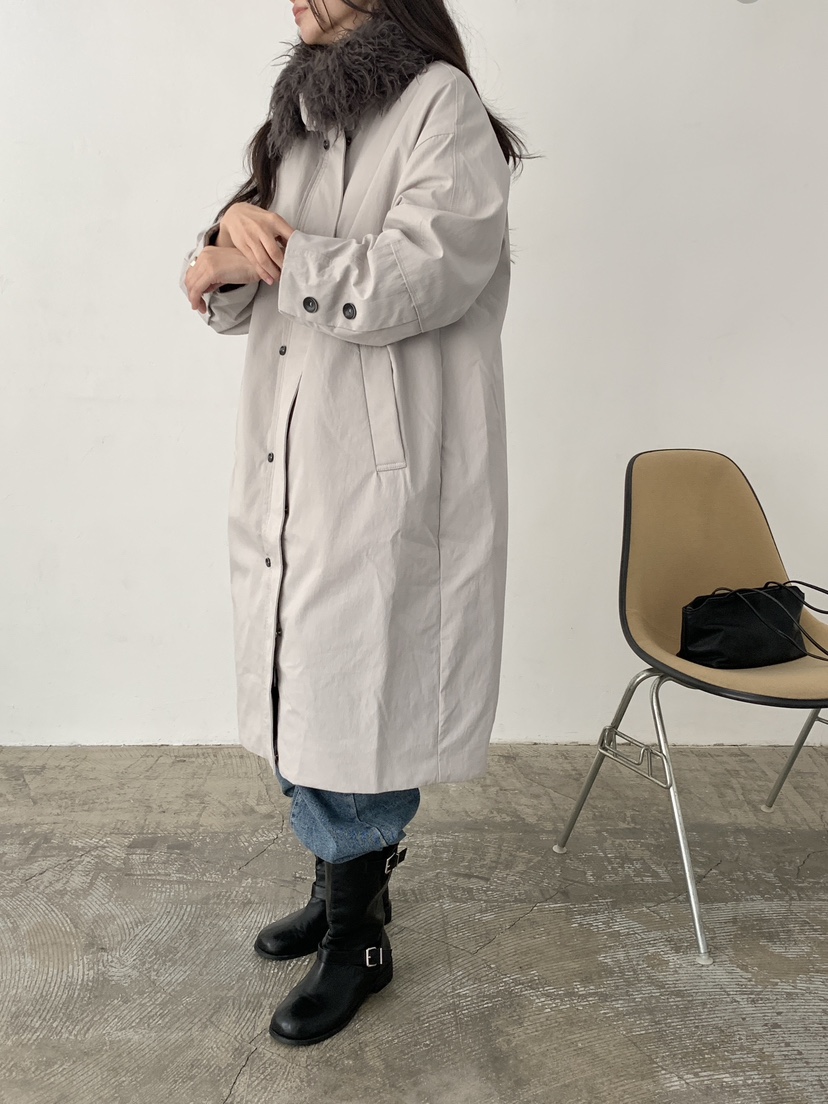 PIN-UP韓國代購女士新款真品時尚人氣熱賣推薦長款棉服翻領PIN-UP長款棉服