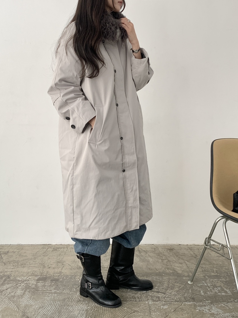 PIN-UP韓國代購女士新款真品時尚人氣熱賣推薦長款棉服翻領PIN-UP長款棉服