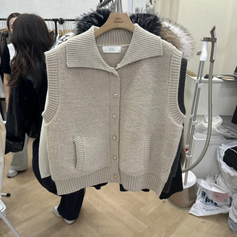 ABLESTUDIO韓國代購女士新品推薦真品職業時尚熱賣人氣馬甲ABLESTUDIO馬甲圖色1