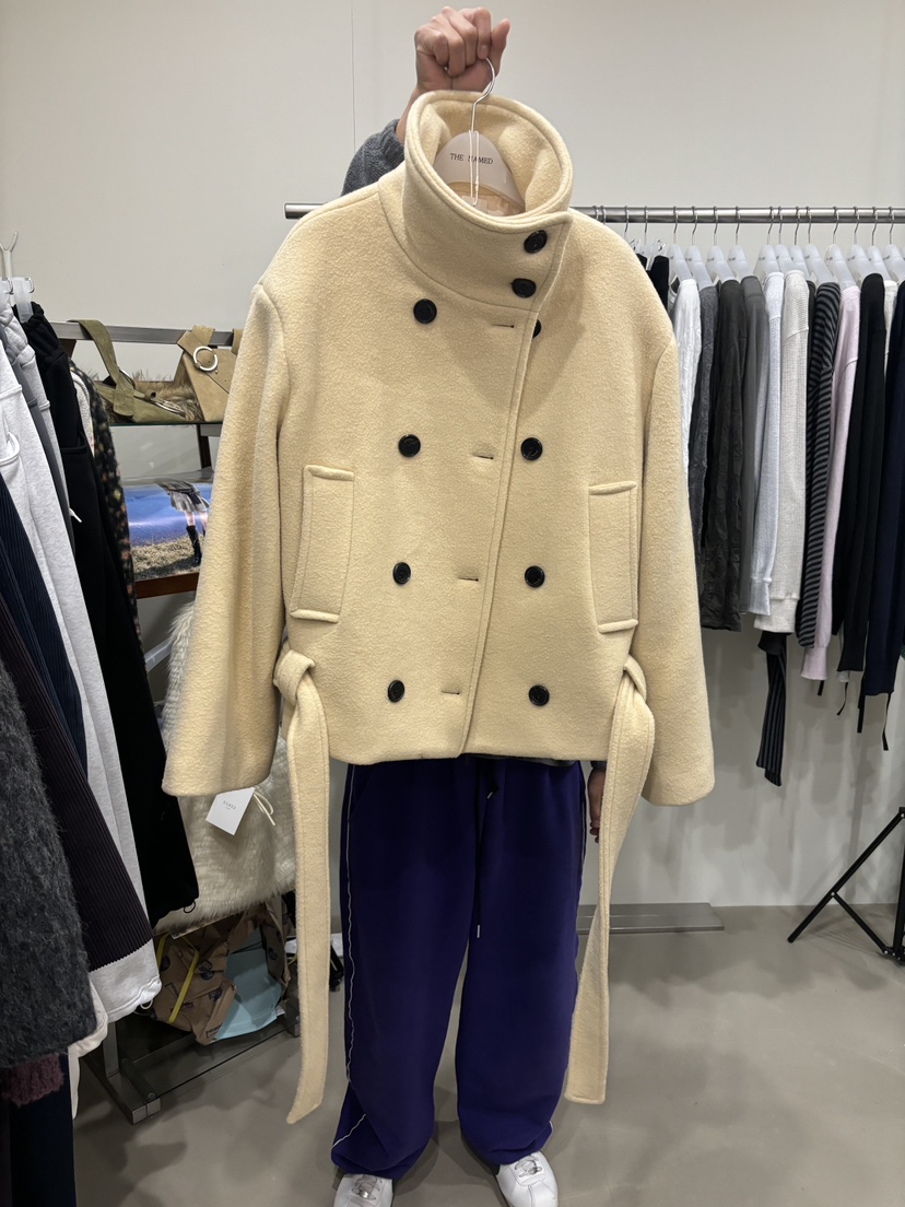 NAMED韓國直郵女士新款時尚熱賣休閑職業人氣短款大衣含腰帶NAMED短款大衣圖色2